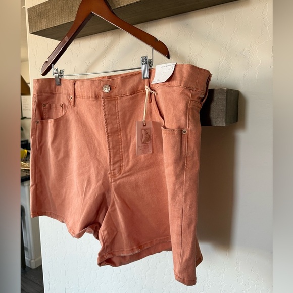 Jessica Simpson|Coral pastel denim shorts,infinite high waist short, NWT•••22W - Picture 6 of 16